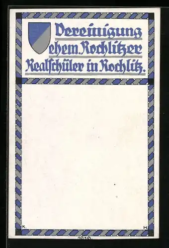 AK Rochlitz, Wappen der Vereinigung ehemaliger Realschüler, mit Banderole
