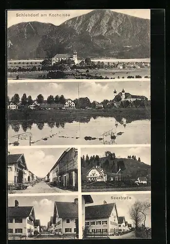 AK Schlehdorf /Kochelsee, Panorama, Seestrasse, Strassenpartie