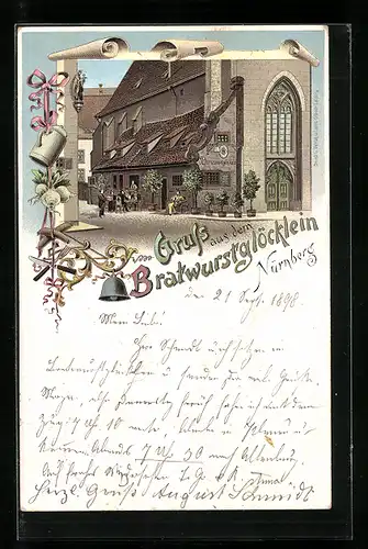 Lithographie Nürnberg, Gasthaus Bratwurstglöcklein