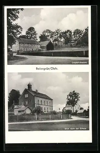 AK Baiergrün, Schule, Teilansicht mit Haus