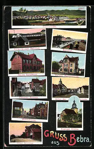 AK Bebra, Hotel Schlüter, Casseler Strasse, Bahnhof, Unter der Linde