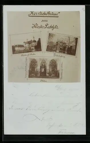 Foto-AK Kloster-Lechfeld, Kloster mit Kirche, Altäre, Calvarienberg