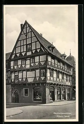 AK Neuhaldensleben, Kühn`s Haus im Sonnenschein