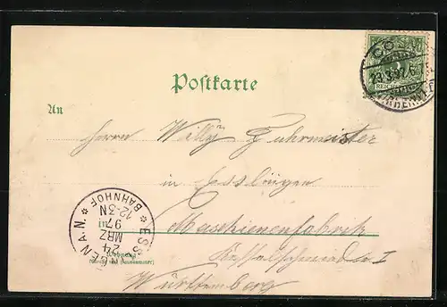 Lithographie Köln, Partie am Hauptbahnhof