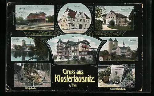 AK Klosterlausnitz, Kurhaus, Ernst Agnes-Heim, Bahnhof