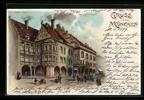 Lithographie München, Münchner Hofbräuhaus