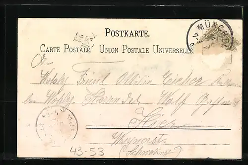 Lithographie Schuhplattler-Tanz im Gasthaus, Volkstanz