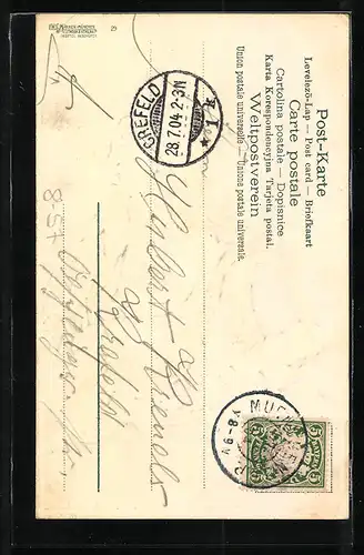 AK Münchner Kindl mit Bierkrug fliegt auf einem Bierfass