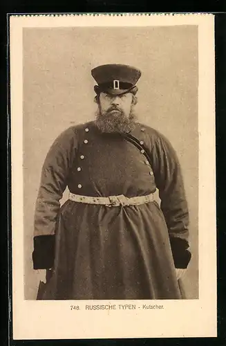 AK Russischer Kutscher in Arbeitskleidung