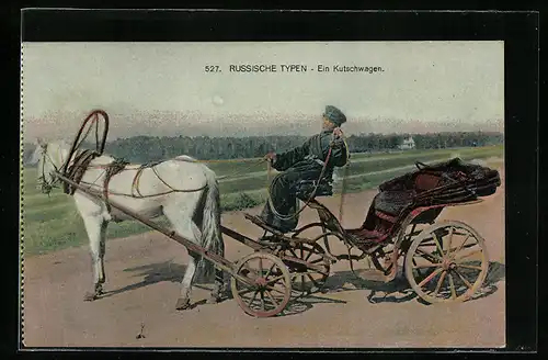 AK Russische Typen, Ein Kutschwagen