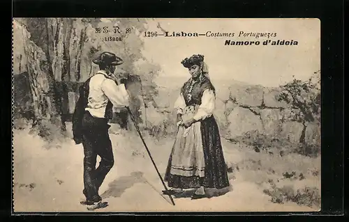 AK Lisboa, Costumes Portuguezes, Namoro d`aldeia, portugiesische Trachten