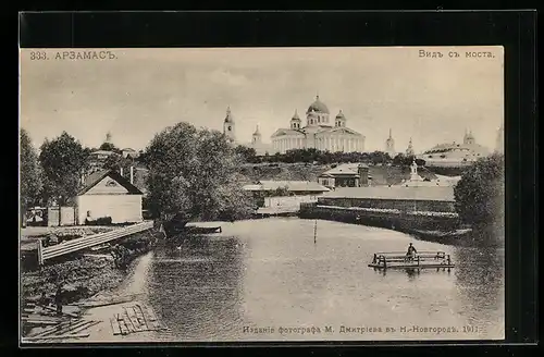 AK Arsamas, Uferpartie mit Kirche