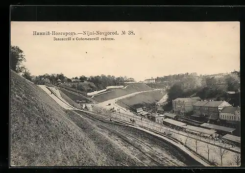 AK Nijni-Novgorod, Panorama mit Strassenpartie