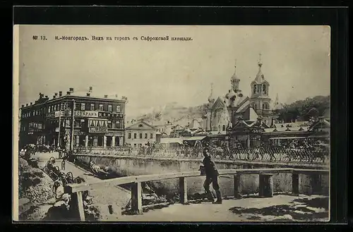 AK Nischni Nowgorod, Blick auf die Stadt vom Safronskaya-Platz