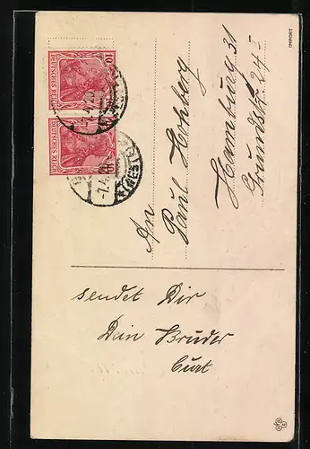 AK Osterküken mit Osterei