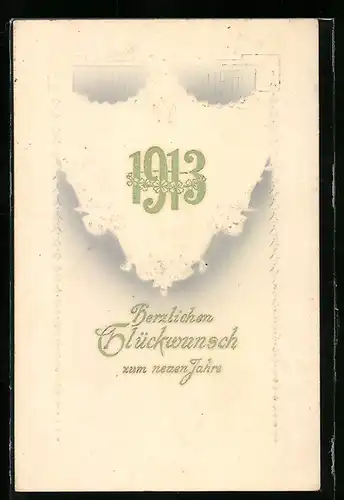 AK Jahreszahl 1913, Hufeisen und Kleeblätter