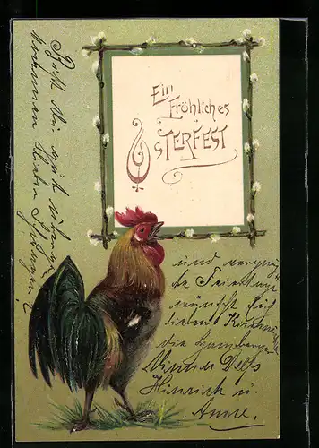 AK Hahn kräht zum Osterfest