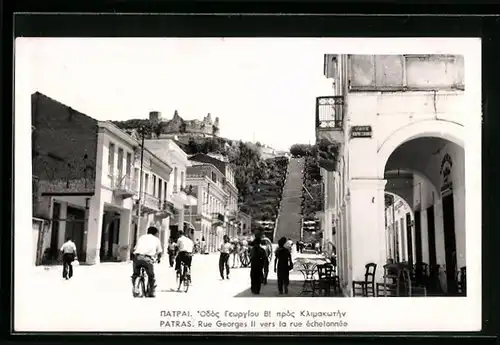 AK Patras, Rue Georges II vers la rue échelonnée
