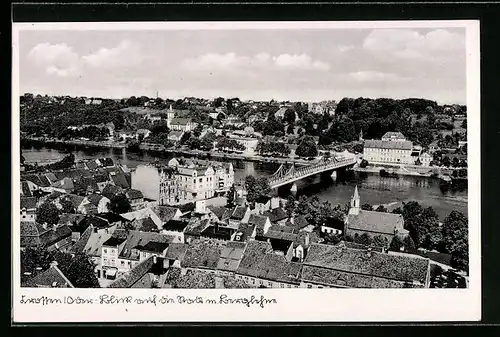 AK Crossen /Oder, Blick auf die Stadt mit Berglehne