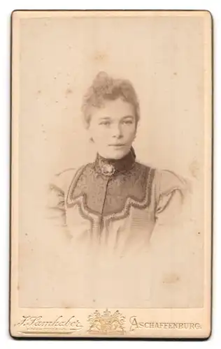 Fotografie J. Samhaber, Aschaffenburg, königlichen Wappen über gedruckter silberner Medaille