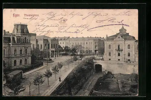 AK Eger, Blick auf Theaterplatz