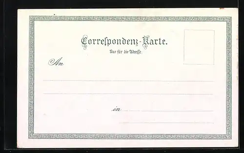 Lithographie Karlsbad, Felsenquelle, Stadtpark und Gartenzeile, Hirschensprung