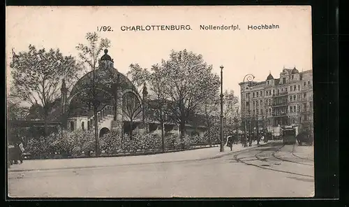 AK Berlin-Schöneberg, Nollendorfplatz mit Hochbahnhof