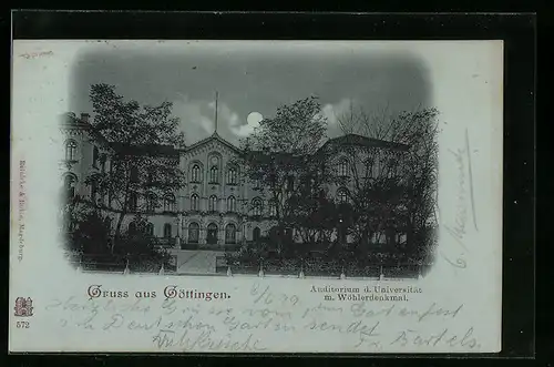 AK Göttingen, Auditorium d. Universität m. Wöhlerdenkmal