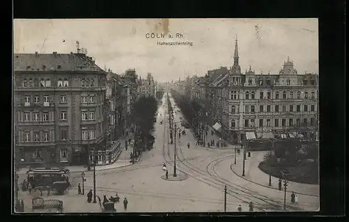 AK Cöln a. Rh., Hohenzollernring mit Strassenbahnen