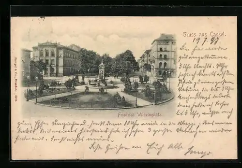 AK Cassel, Friedrich-Wilhelm-Platz mit Denkmal