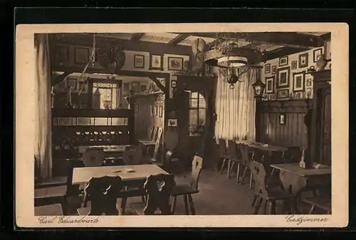 AK Elgersburg, Carl-Eduard-Warte, Gastzimmer Innenansicht