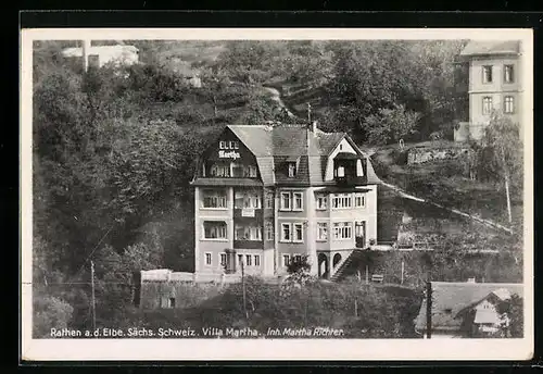 AK Rathen a. d. Elbe, Pension Villa Martha, Inh. Martha Richter