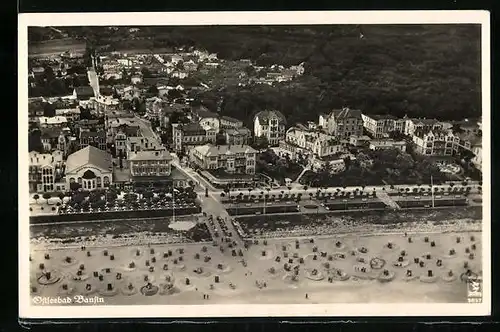 AK Bansin / Ostseebad, Gesamtansicht, Flieger-Foto