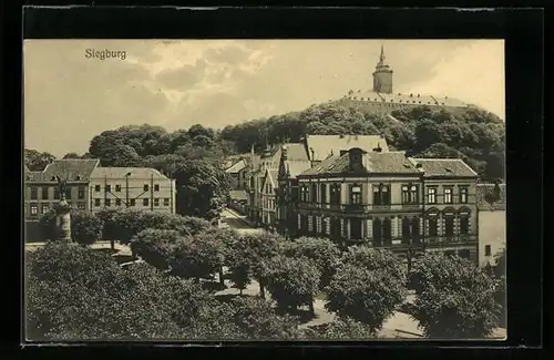 AK Siegburg, Teilansicht mit Schloss