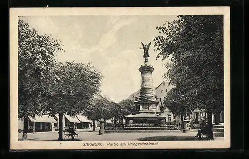 AK Siegburg, Partie am Kriegerdenkmal