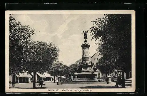 AK Siegburg, Partie am Kriegerdenkmal