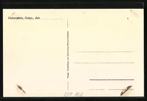 AK Hohenstein, Partie am Reichsehrenmal Tannenberg