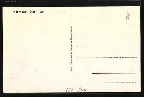 AK Hohenstein, Partie am Reichsehrenmal Tannenberg