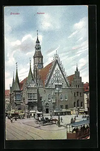 AK Breslau, Blick zum Rathaus