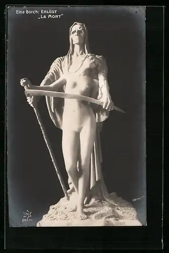 AK Statue von Elna Borch: Erlöst, La Mort, Der Tod