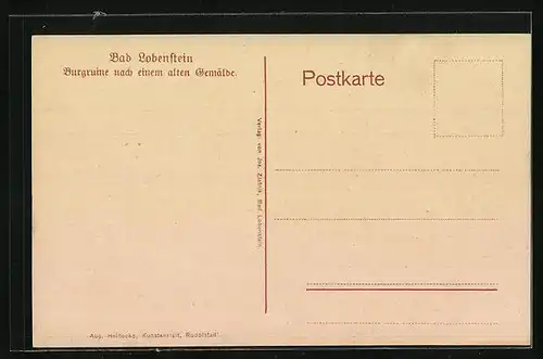 AK Bad Lobenstein, Burgruine nach einem alten Gemälde