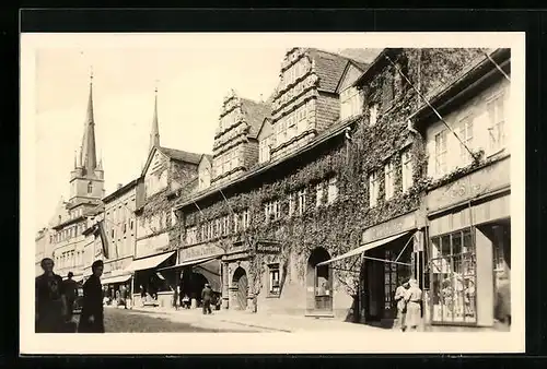 AK Saalfeld, Saalstrasse mit Apotheke