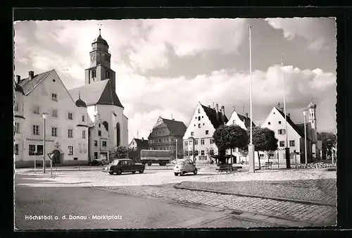 AK Höchstädt, Blick über den Marktplatz