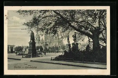 AK Berlin, Schinkelplatz mit Denkmal