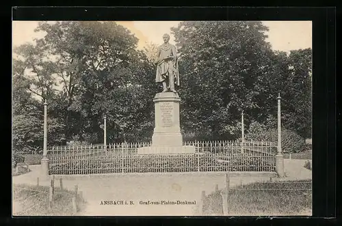 AK Ansbach i. B., Graf von Platen-Denkmal
