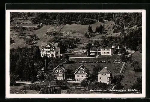 AK Bad Liebenzell, Erholungsheim Schlossberg aus der Vogelschau