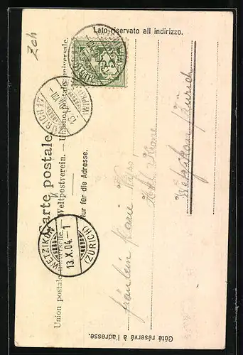 Künstler-AK Zürich, Kirche in Enge