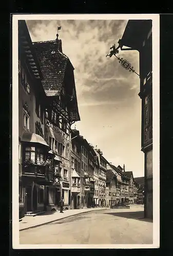AK Stein am Rhein, Strassenpartie mit bemalten Häusern