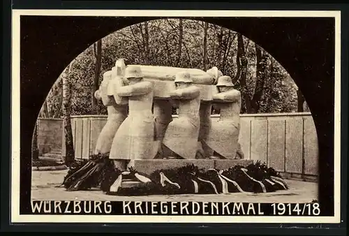 AK Würzburg, Kriegerdenkmal 1914 /18