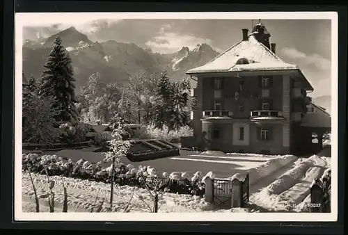 AK Garmisch, Hotel Gartenheim im Schnee